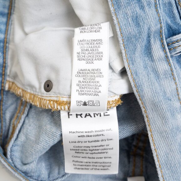 ✨ FRAME Denim Le Original Cutoff High Rise Jean Shorts Blue Light Wash Gregory - Picture 12 of 12